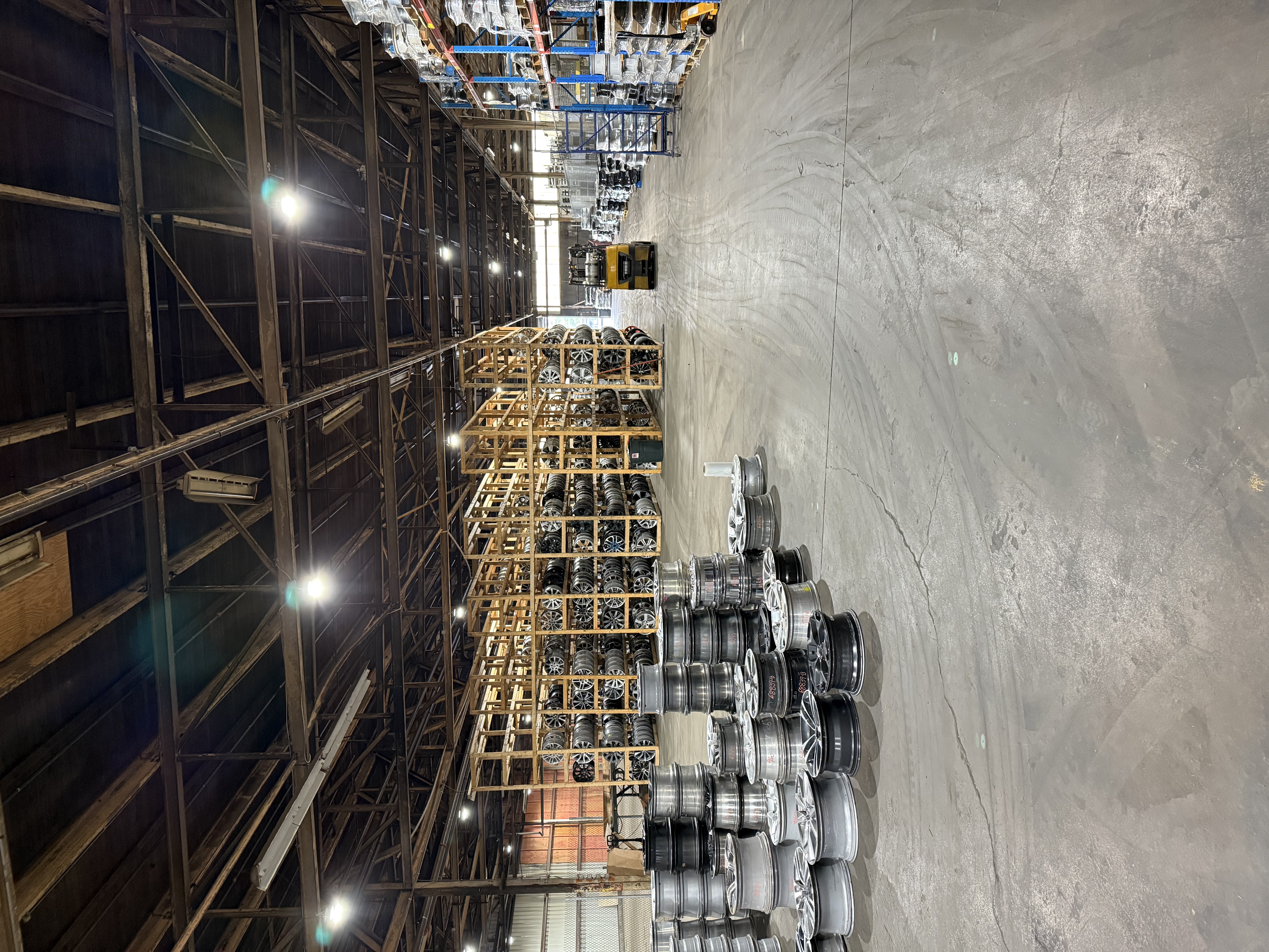 Wheels sorted and organized in the Wheel Management Systems warehouse